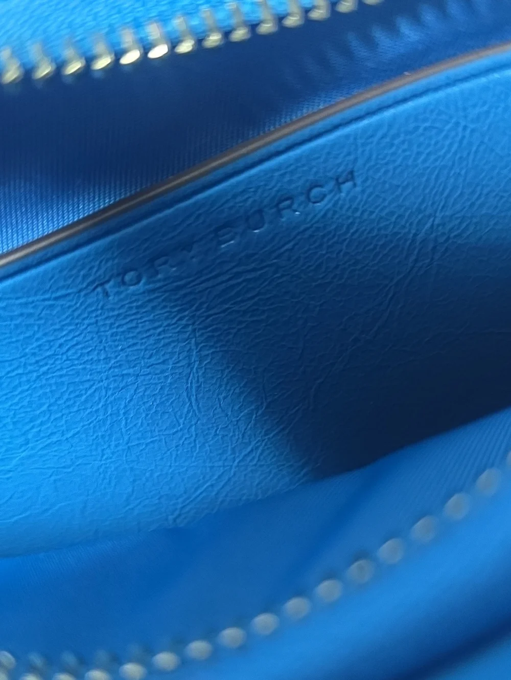Tory Burch Bright Blue Patent Leather Mini Satchel